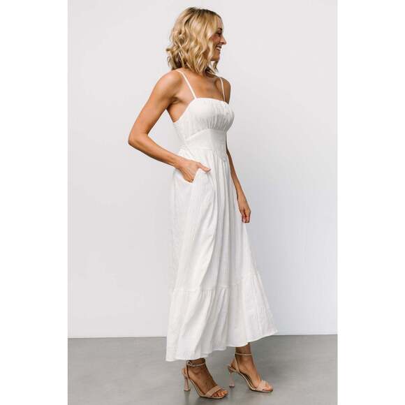 Baltic Born Mikayla Textured Tank Dress | Off White Size MM - Picture 5 of 5